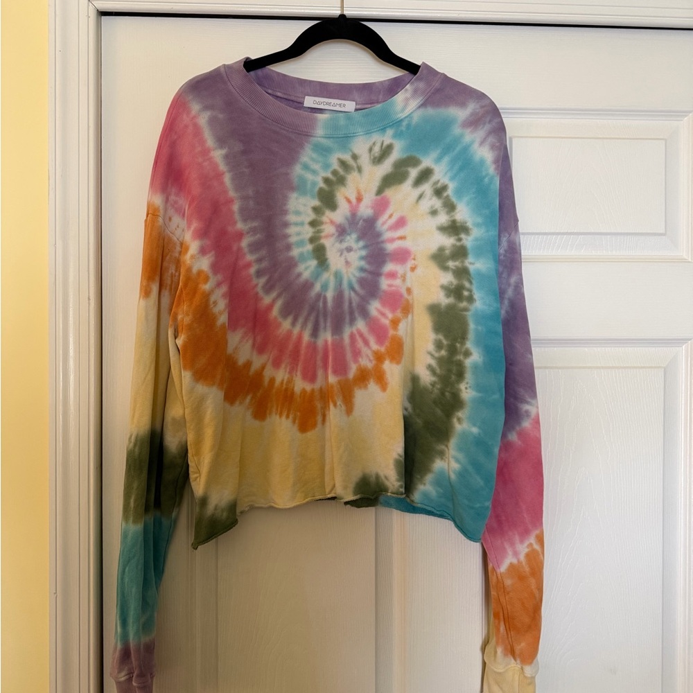 Daydreamer Vibrant Tie-Dye Spiral Long Sleeve Tee